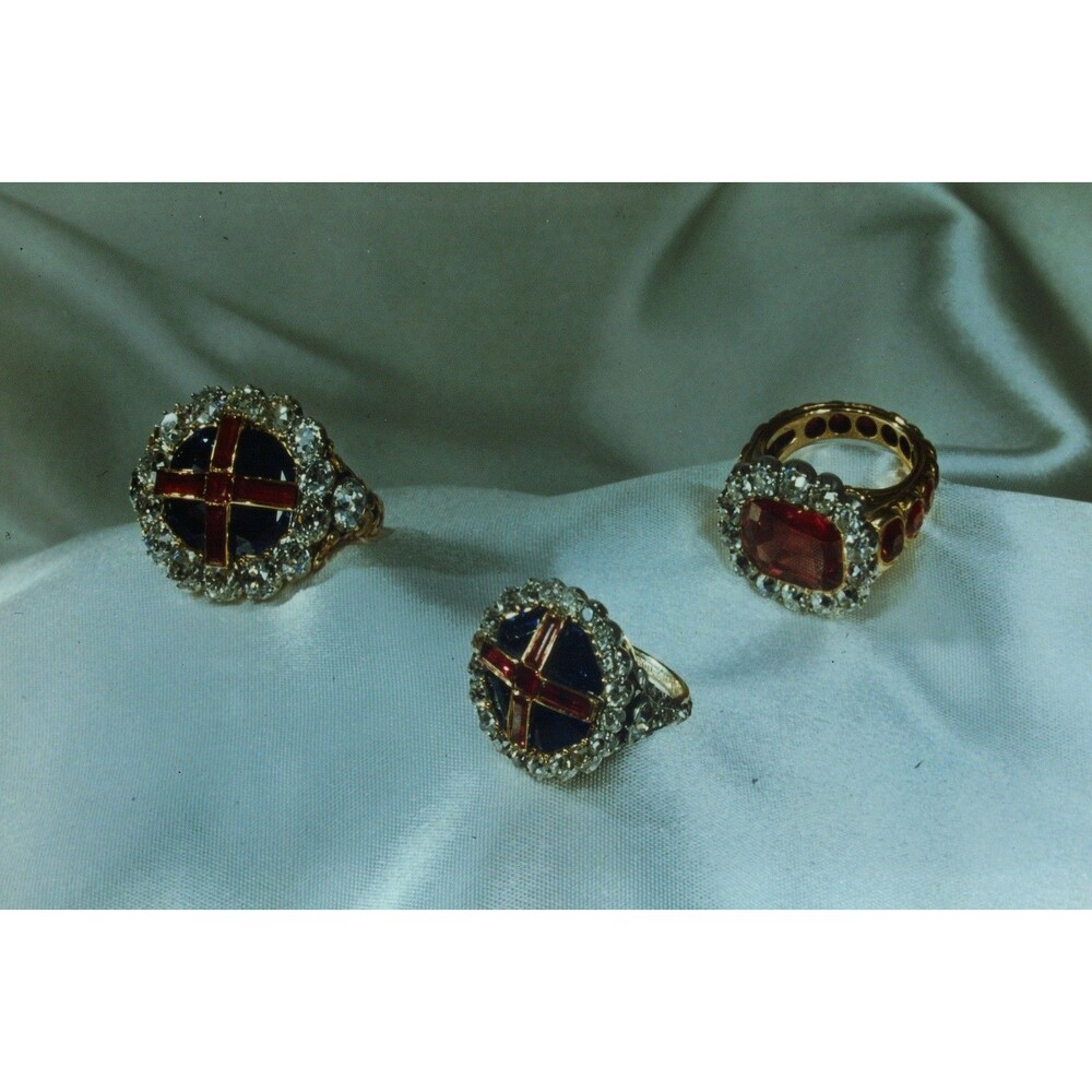 1980s 35mm Slide England Pics, Coronation rings from the British Crown Jewels